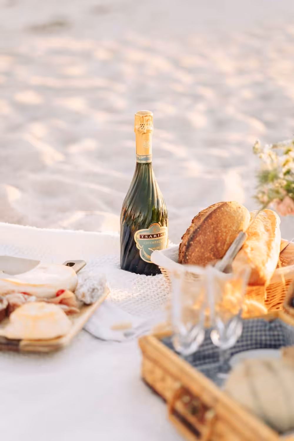 pique nique champagne plage